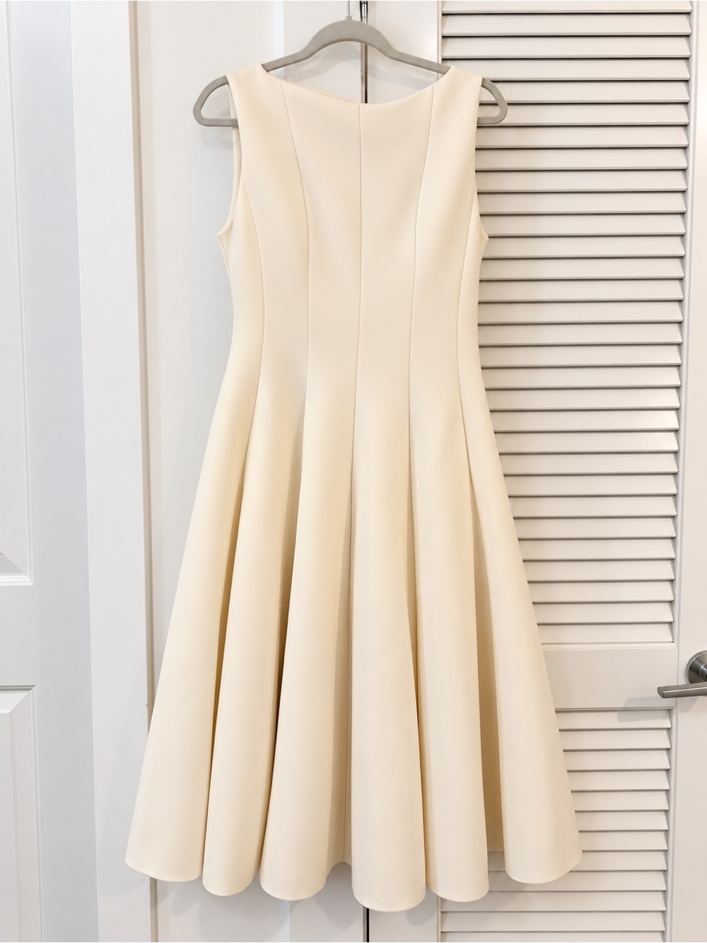 Fashion Nova Cream Sleeveless Fit-and-Flare Midi Dress